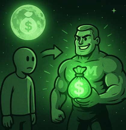 Transformation from Sad to Rich with Moonbag